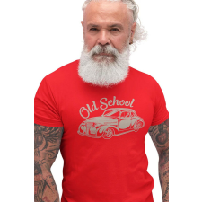 D&B Férfi/Unisex Póló ST00043 Old School Piros-Méret 2XL férfi póló