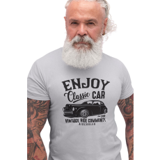  D&B Férfi/Unisex Póló ST00044 Classic Car Szürke-Méret 4XL
