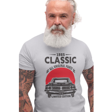 D&B Férfi/Unisex Póló ST00045 Classic Car Szürke-Méret M férfi póló
