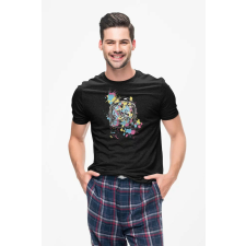 D&B Férfi/Unisex Póló ST00053 Cat Fekete-Méret 2XL férfi póló