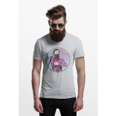  D&B Férfi/Unisex Póló ST00055 Wood Works Szürke-Méret S
