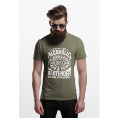  D&B Férfi/Unisex Póló ST00056 Bartender Katonai zöld -Méret 3XL