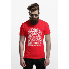  D&B Férfi/Unisex Póló ST00056 Bartender Piros-Méret 3XL