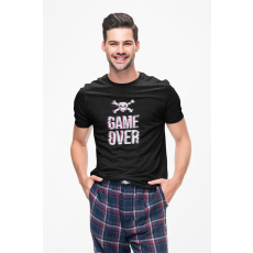  D&B Férfi/Unisex Póló ST00059 Game Over Szürke-Méret L