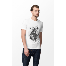  D&B Férfi/Unisex Póló ST00063 Abstrakt Fehér-Méret 3XL