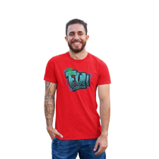 D&B Férfi/Unisex Póló ST00068 Fun Piros-Méret L férfi póló