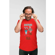 D&B Férfi/Unisex Póló ST00070 Doctors Piros-Méret 5XL férfi póló