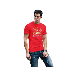 D&B Férfi/Unisex Póló ST00071 Police Piros-Méret L férfi póló