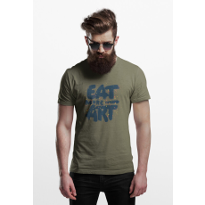  D&B Férfi/Unisex Póló ST00073 Eat More Art Katonai zöld -Méret L