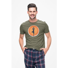 D&B Férfi/Unisex Póló ST00077 Yoga Katonai zöld -Méret 4XL férfi póló