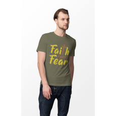  D&B Férfi/Unisex Póló ST00083 Faith Katonai zöld -Méret M