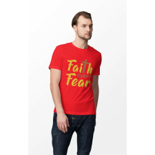 D&B Férfi/Unisex Póló ST00083 Faith Piros-Méret S férfi póló