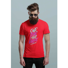  D&B Férfi/Unisex Póló ST00089 Our Time Piros-Méret M