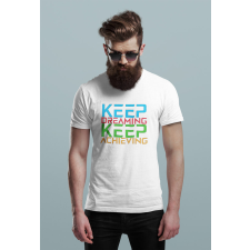 D&B Férfi/Unisex Póló ST00090 Keep Dreaming Fehér-Méret L férfi póló