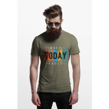 D&B Férfi/Unisex Póló ST00091 Today Katonai zöld -Méret M férfi póló