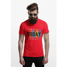  D&B Férfi/Unisex Póló ST00091 Today Piros-Méret 3XL