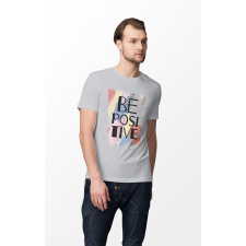 D&B Férfi/Unisex Póló ST00092 Be Positive Szürke-Méret 2XL férfi póló