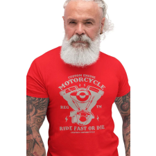 D&B Férfi/Unisex Póló ST00096 Motorcycle Piros-Méret 3XL férfi póló