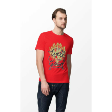 D&B Férfi/Unisex Póló ST00111 Eat Well Piros-Méret L férfi póló