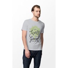  D&B Férfi/Unisex Póló ST00111 Eat Well Szürke-Méret L