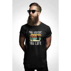  D&B Férfi/Unisex Póló ST00119 No Music No Life Fekete-Méret L
