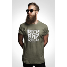  D&B Férfi/Unisex Póló ST00120 Rock And Roll Katonai zöld-Méret 2XL