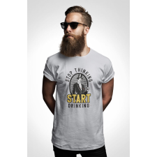 D&B Férfi/Unisex Póló ST00134 Start Drinking Szürke-Méret 5XL férfi póló