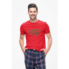  D&B Férfi/Unisex Póló ST00159 Vegan Piros-Méret XL