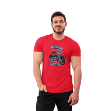 D&B Férfi/Unisex Póló ST00169 Ride Piros-Méret M