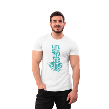 D&B Férfi/Unisex Póló ST00171 Life Fehér-Méret L férfi póló