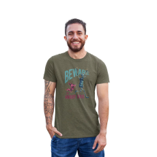  D&B Férfi/Unisex Póló ST00181 Angry Dog Katonai zöld-Méret L