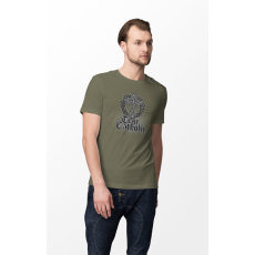  D&B Férfi/Unisex Póló ST00183 True Chatolic Katonai zöld-Méret XL