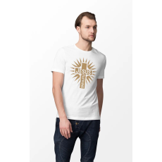  D&B Férfi/Unisex Póló ST00184 Jesus Fehér-Méret XL