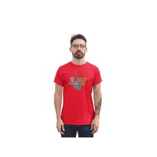 D&B Férfi/Unisex Póló ST00198 Gamer Piros-Méret L férfi póló