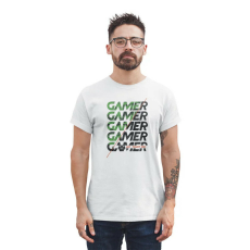  D&B Férfi/Unisex Póló ST00203 Gamer Fehér-Méret 4XL
