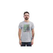 D&B Férfi/Unisex Póló ST00203 Gamer Szürke-Méret S férfi póló