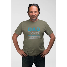  D&B Férfi/Unisex Póló ST00224 Dad Jokes Katonai zöld-Méret L
