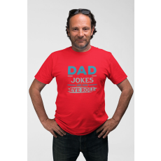  D&B Férfi/Unisex Póló ST00224 Dad Jokes Piros-Méret M