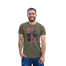 D&B Férfi/Unisex Póló ST00228 Break Katonai zöld-Méret 2XL férfi póló