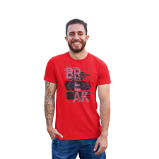 D&B Férfi/Unisex Póló ST00228 Break Piros-Méret 5XL férfi póló