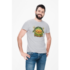  D&B Férfi/Unisex Póló ST00256 Halloween Szürke-Méret L