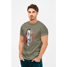  D&B Money Heist Férfi/Unisex Póló, Katonai sötétzöld, 3XL