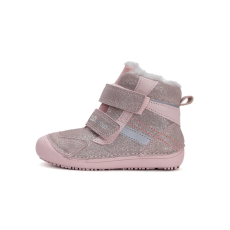 D.D. Step barefoot - Rózsaszín csillogós, bélelt bokacipő cipő - W063-42254C