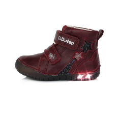 D.D. Step bordó csillagos bokacsizma - LED - A050-288A