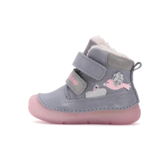 D.D. Step D.D.Step Kislány Bélelt bokacipő fluoreszkálós - Madárkás - Szürke - W082-52314B-28