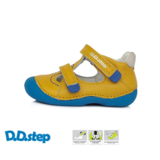 D.D.step D.D Step - Nyitott gyerekcipő - Zárt bőrszandál - sárga, kék 22 gyerek cipő