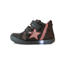 D.D. Step világító talpú fekete csillagos bőrcipő - 32 gyerek cipő