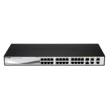 D-Link DES-1210-28P  10/100Mbps 24+4 port Gigabit POE switch (DES-1210-28P) hub és switch