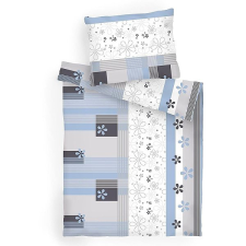 Dadka ágynemű, flanel, Fleur szürkéskék, 140 × 200, 70 × 90 cm lakástextília