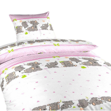 Dadka ágynemű, krepp, elefántok, rózsaszín 140 × 200, 70 × 90 cm (8596132017914) lakástextília